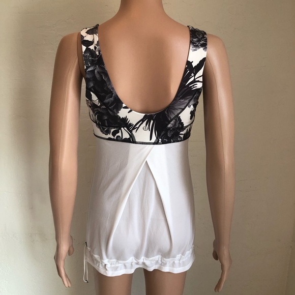Lululemon Athletica Brisk Bloom Tame Me White/Black Tank-Top Women’s Size 6 - Picture 3 of 16